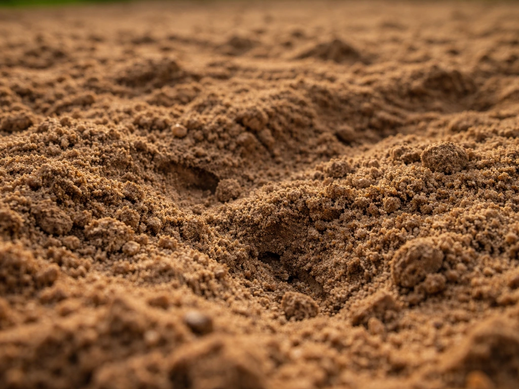 Gros plan sur une terre ameublie sableuse et drainante, prête pour le paspalum.