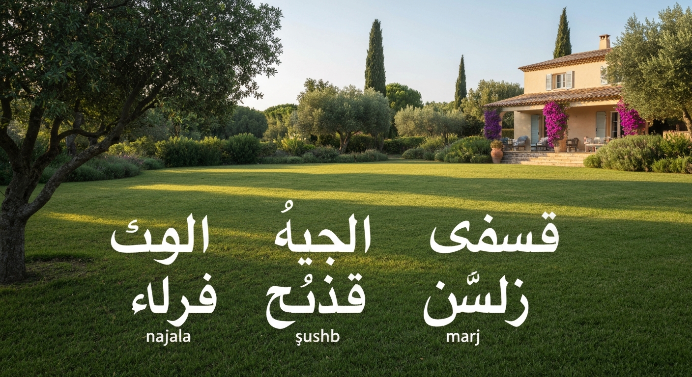 Gazon en arabe : traductions, Kikuyu, Zoysia, entretien